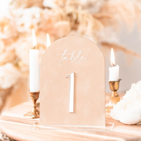 Acrylic Wedding table number 2 layers