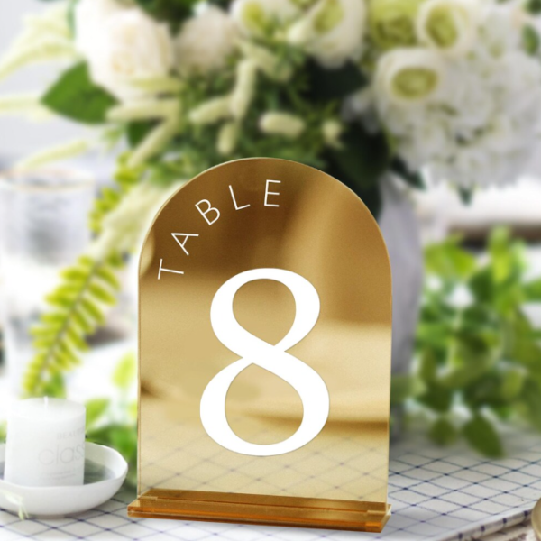 Mirror Acrylic Wedding Table Numbers