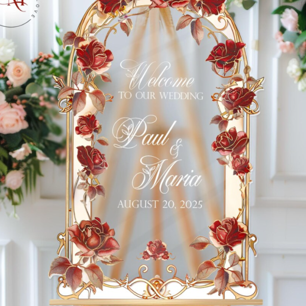 Rosted Acrylic Wedding Sign 3D 1 layer