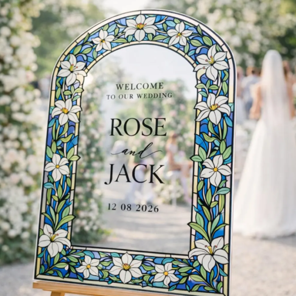 Sliver Mirror Arcylic Wedding Sign 2 layers