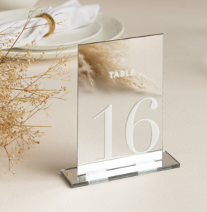 Sliver Miron Acrylic Table Number Sign
