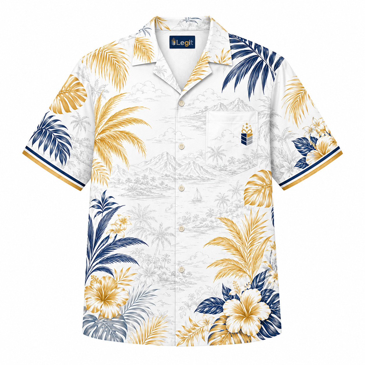 All-over Print Pocket Hawaiian Shirt - Image 2