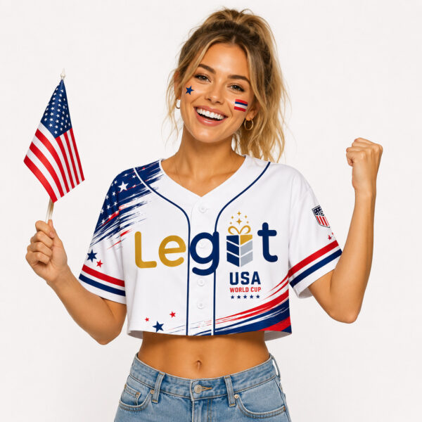All-over Print Crop Top Baseball Jersey