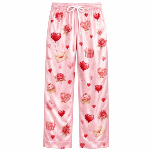 All-over Print Satin Pajama Pants