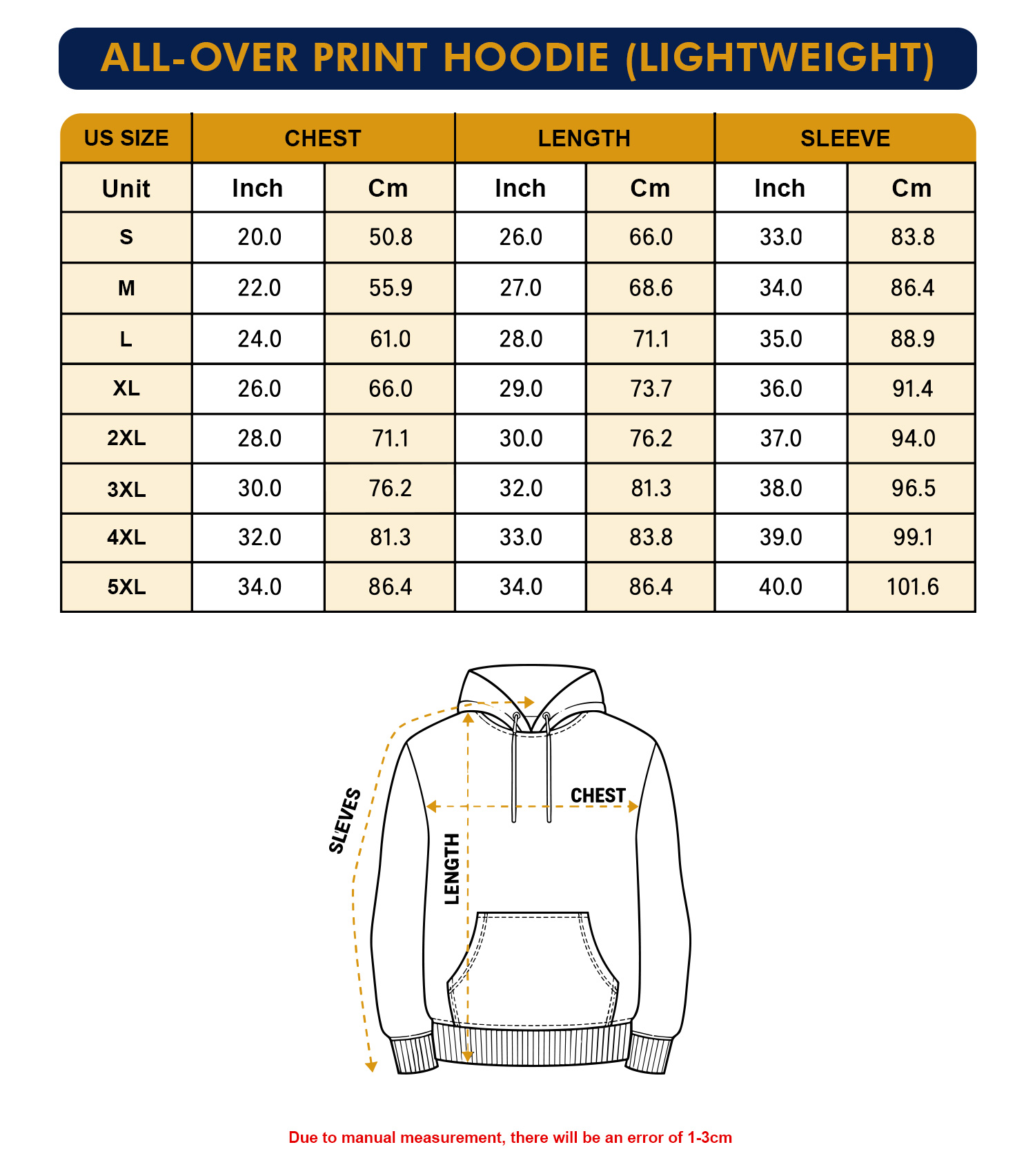 All-over Print Hoodie (Lightweight) - Image 3