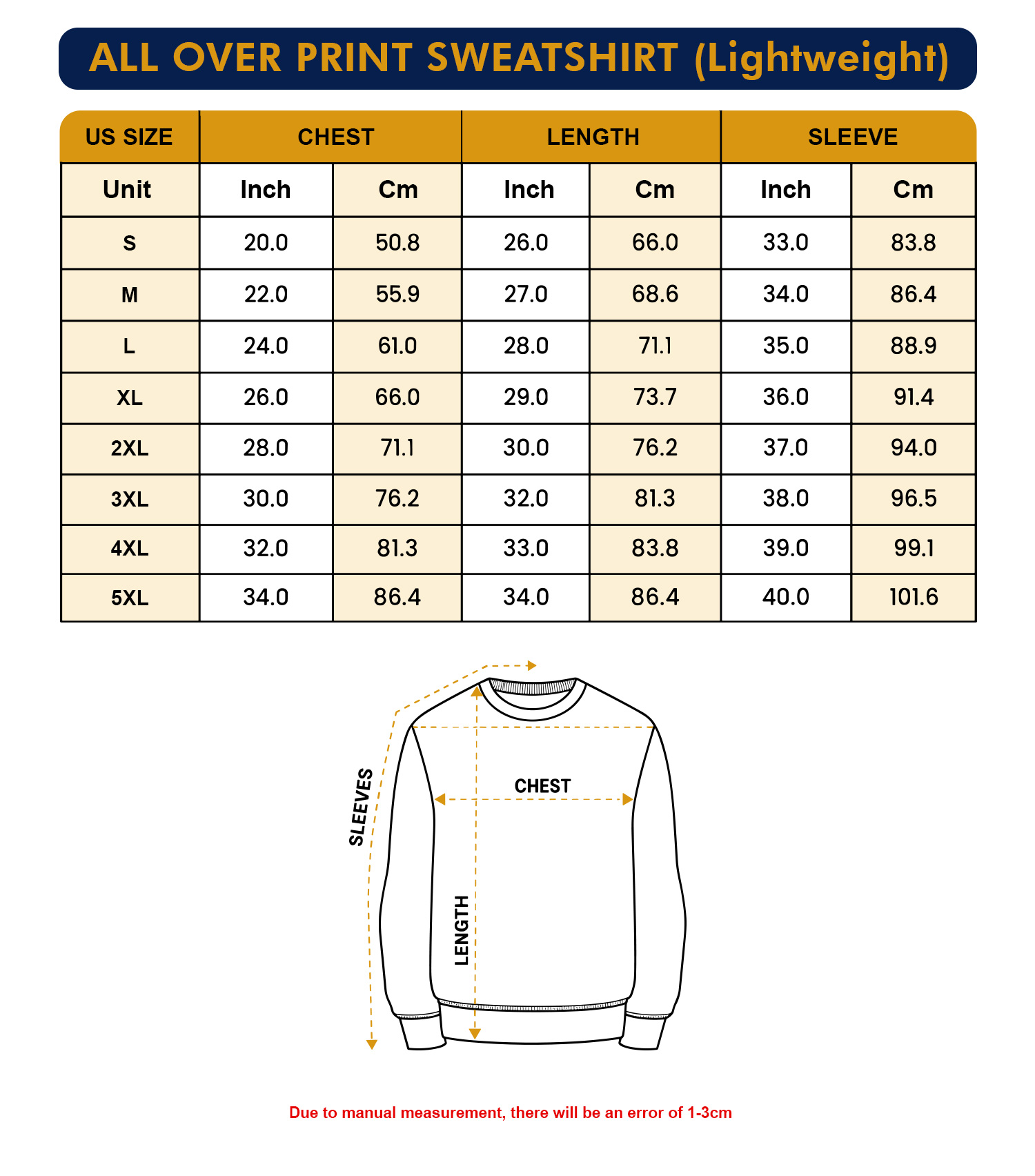 All Over Print Sweatshirt (Lightweight) - Image 4