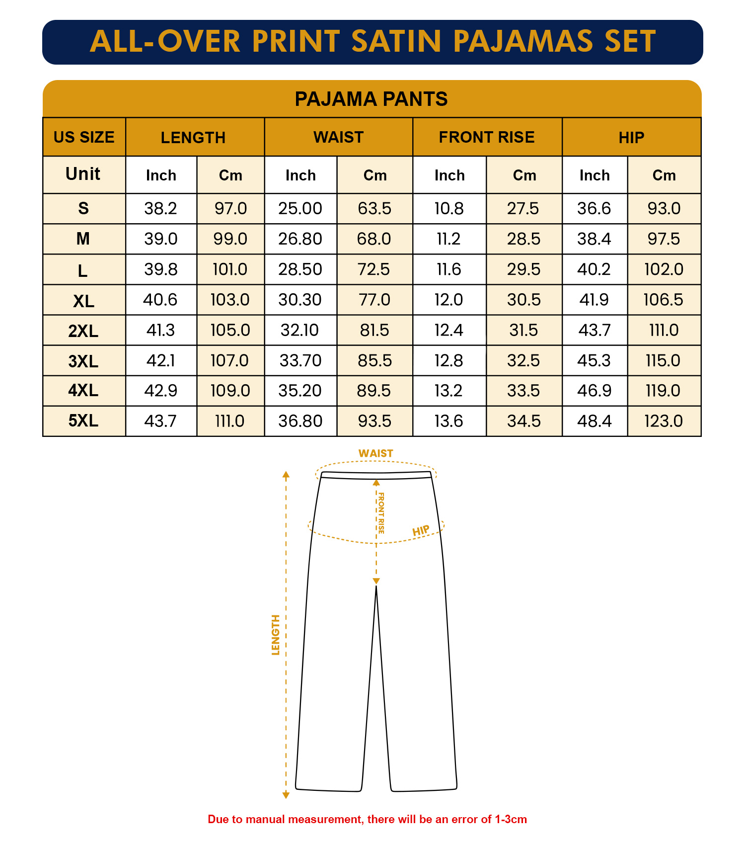 All-over Print Satin Pajamas Set - Image 2