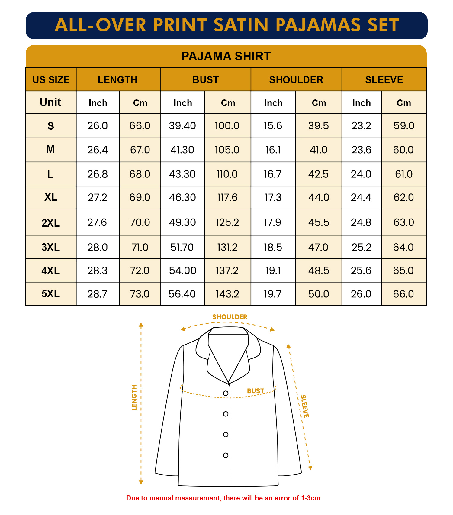 All-over Print Satin Pajamas Set - Image 5