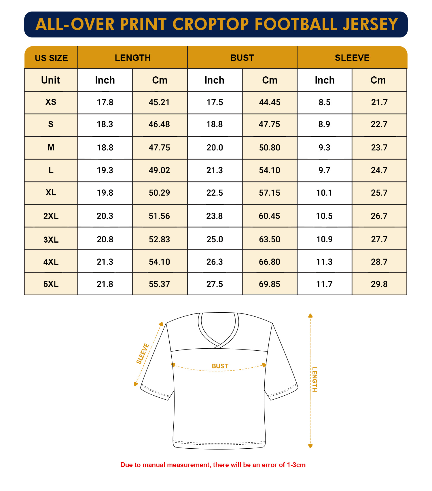 All-over Print Croptop Football Jersey - Image 3