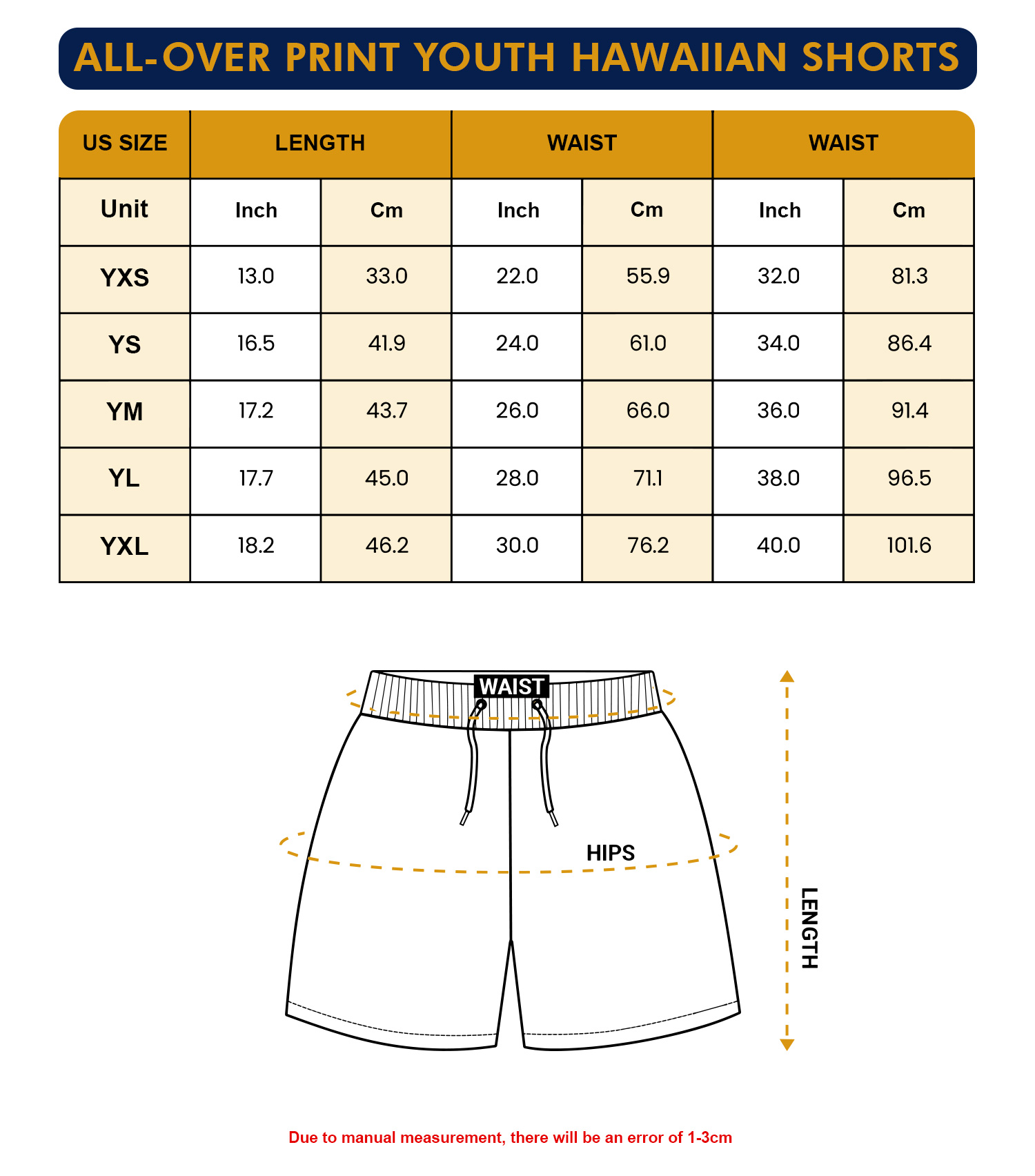 All-over Print Youth Hawaiian Shorts - Image 4