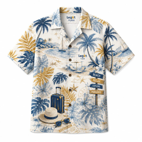 All-over Print Regular Fit Hawaiian Shirt