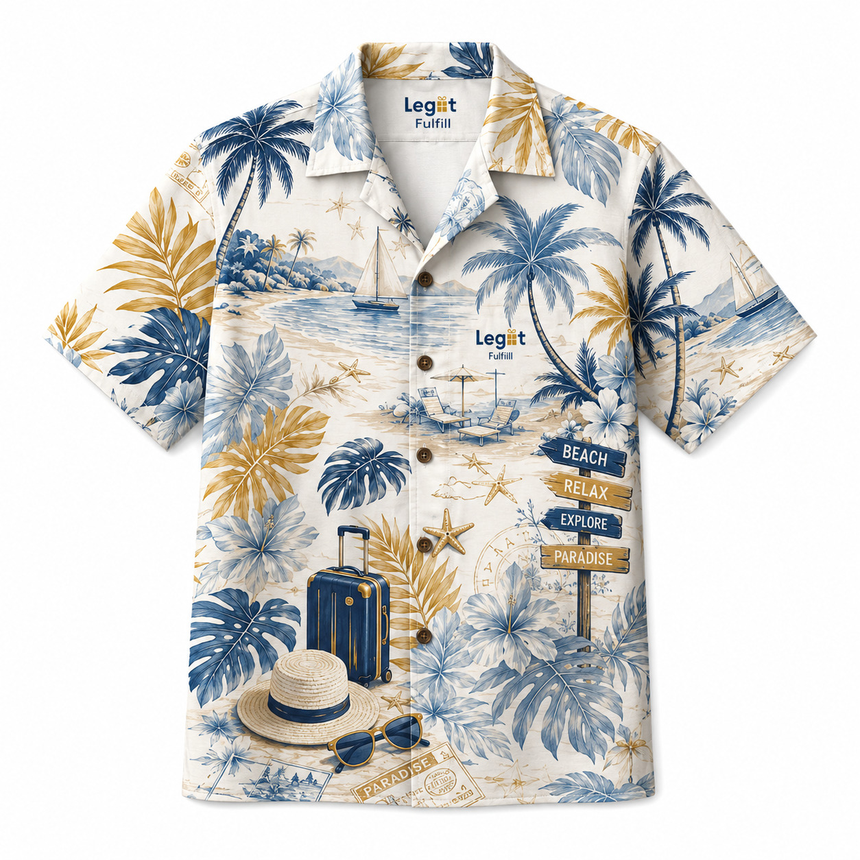 All-over Print Regular Fit Hawaiian Shirt