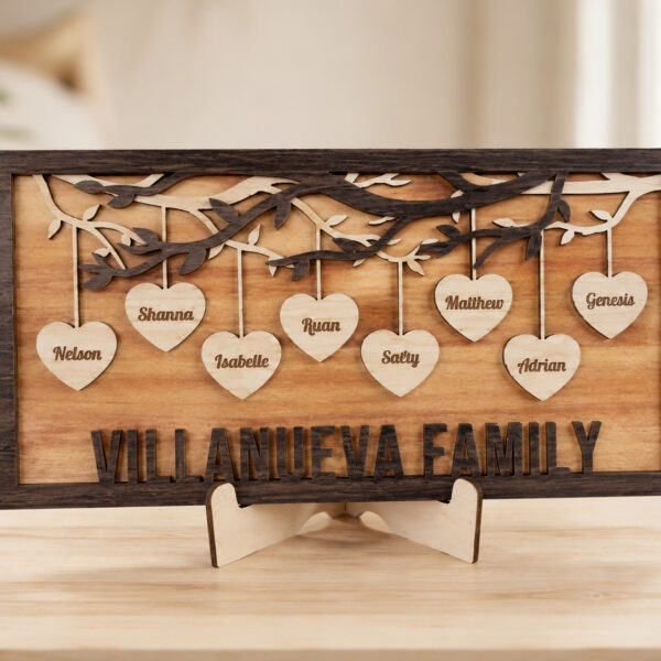 Custom 3-layered Wooden Family Board with Stand