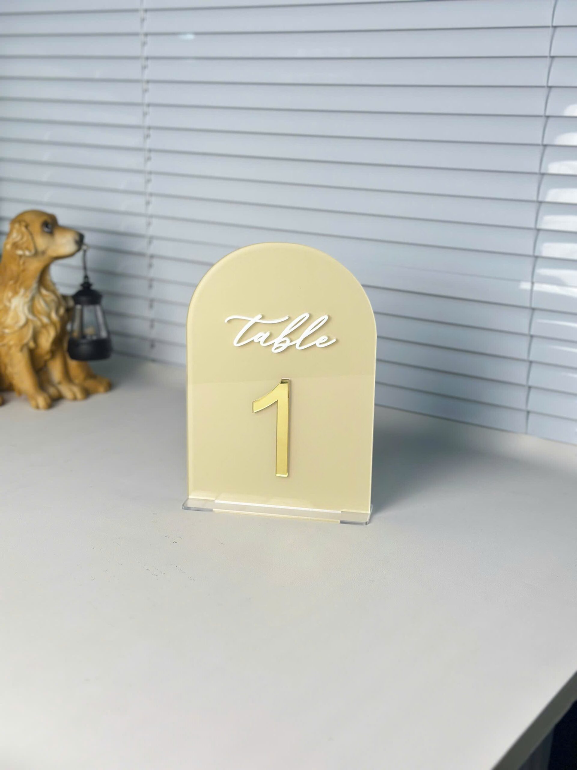 Gold Mirror Acrylic Table Number Sign - Image 3