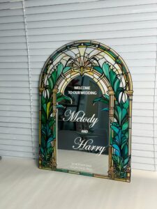 Sliver Mirror Arcylic Wedding Sign 2 layers