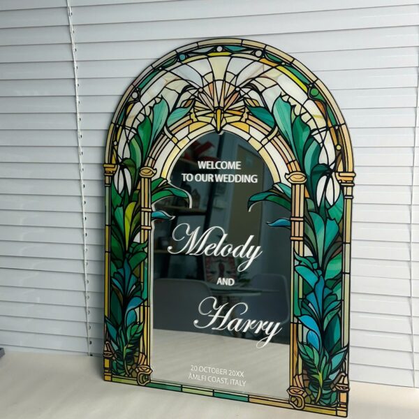 Sliver Mirror Arcylic Wedding Sign 2 layers