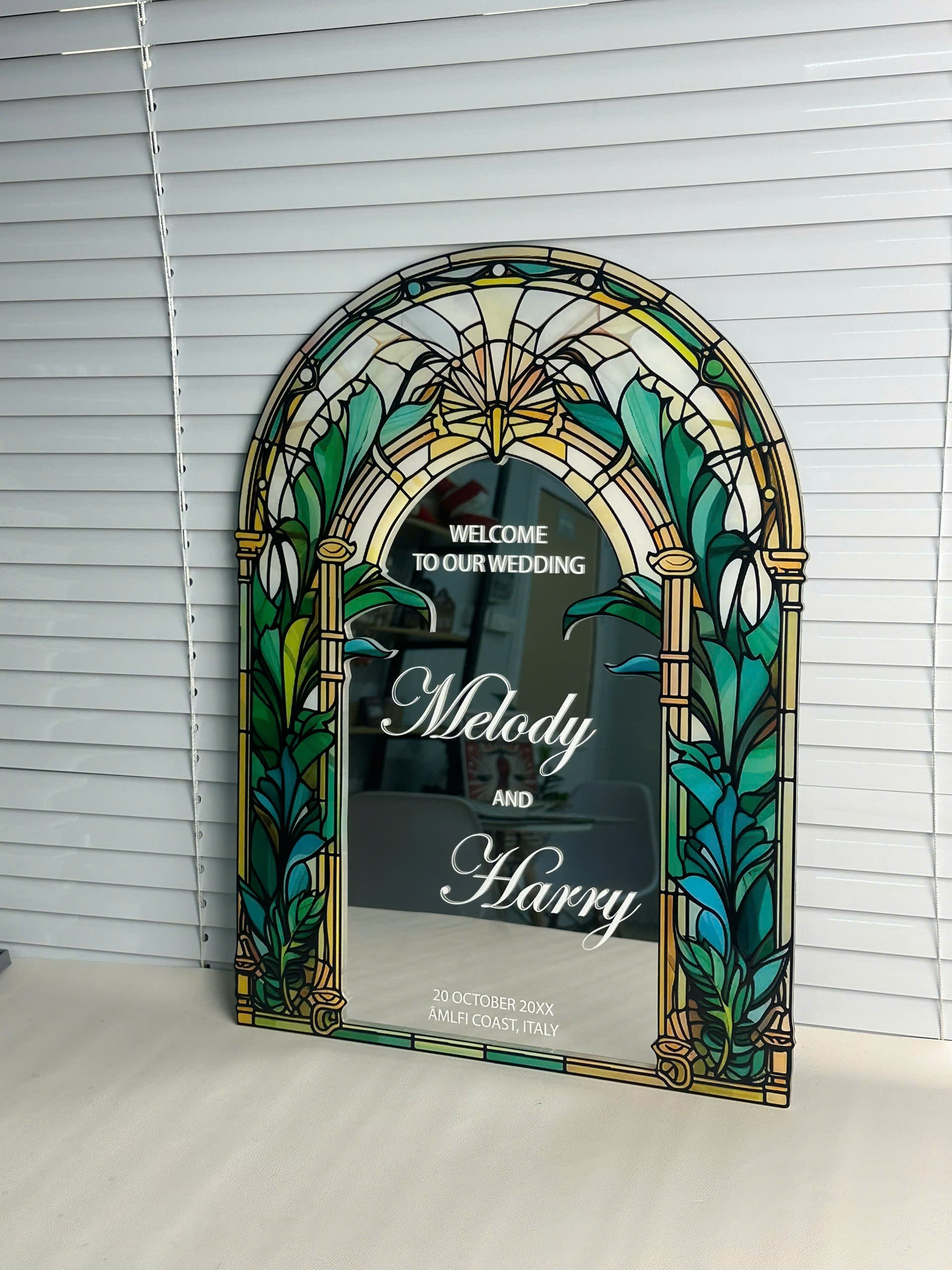 Sliver Mirror Arcylic Wedding Sign 2 layers