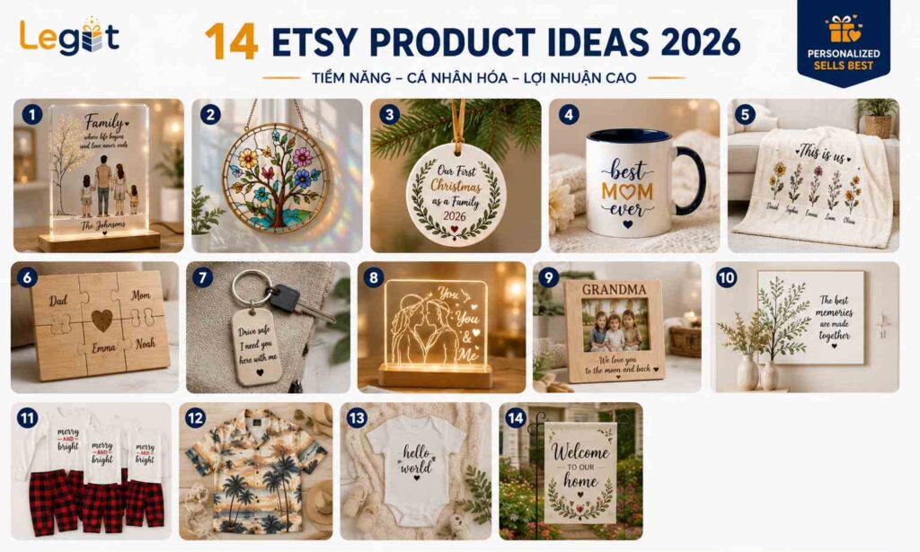 các sản phẩm custom bán trên Etsy tiềm năng năm 2026
