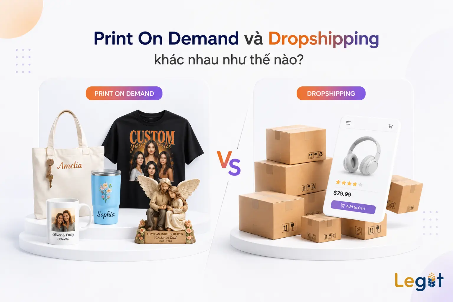 print on demand và dropshipping
