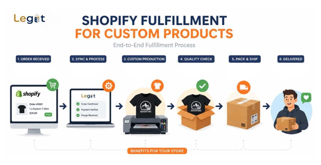 dịch vụ shopify fulfillment legitfulfill sản phẩm custom và print on demand