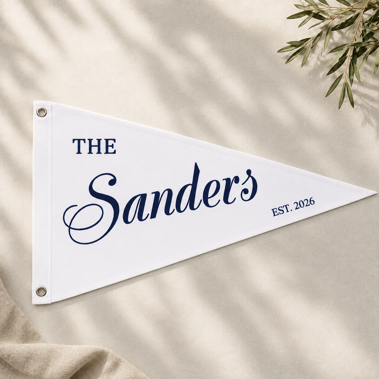 Custom Text Canvas Pennant Flag