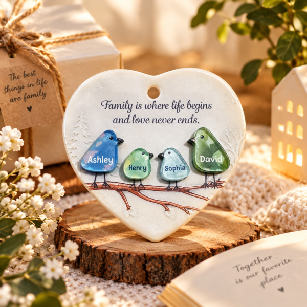 Ceramic and mica Hologram Ornament