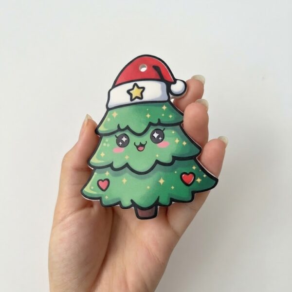 Custom shape 2-sided printed ceramic ornament