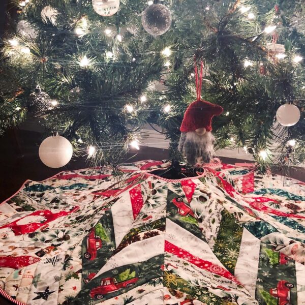 All-over Print Quilt Christmas Tree Skirt( Midweight)